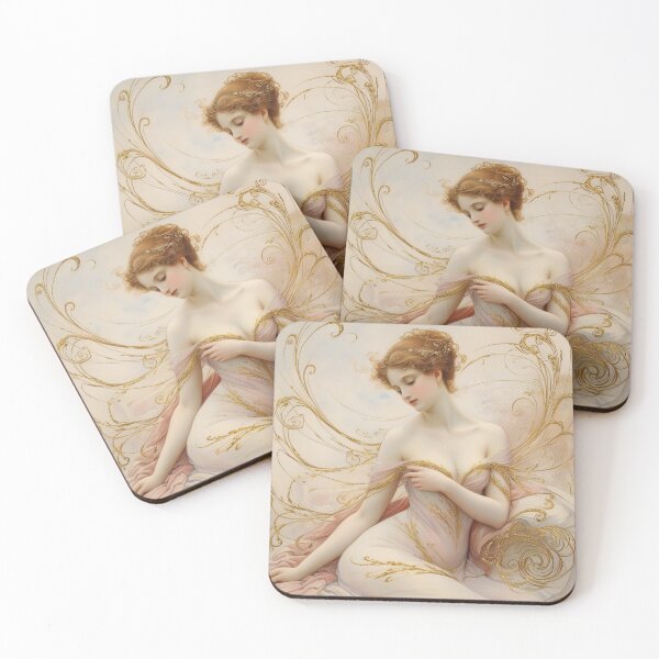 Item preview, Beautiful painting of an Art Nouveau Renaissance Impressionistic woman after Gustav Klimt designed and sold by Vintage Designs +.