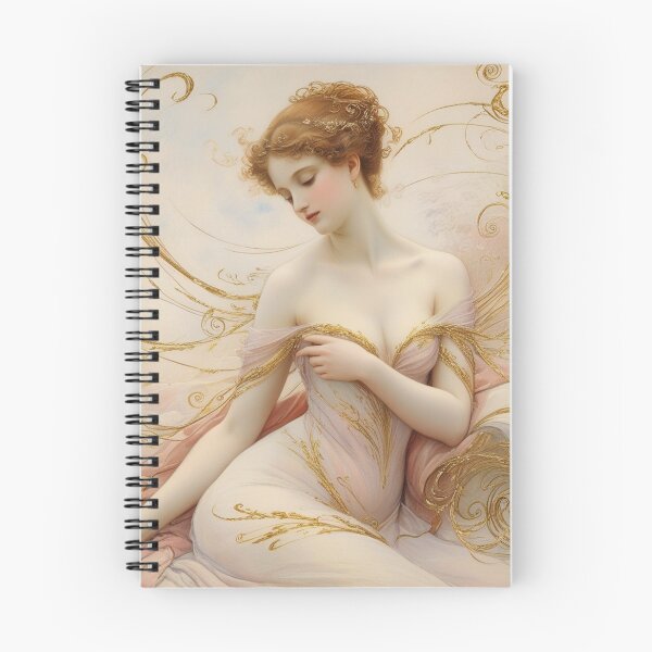 Item preview, Beautiful painting of an Art Nouveau Renaissance Impressionistic woman after Gustav Klimt designed and sold by Vintage Designs +.