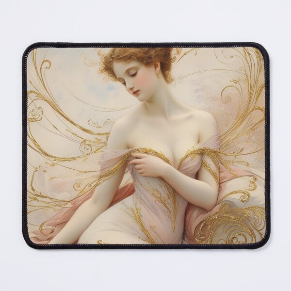 Item preview, Beautiful painting of an Art Nouveau Renaissance Impressionistic woman after Gustav Klimt designed and sold by Vintage Designs +.