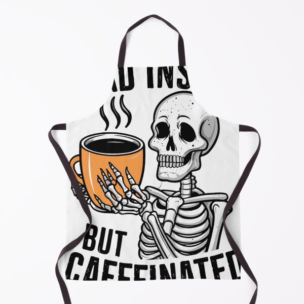 Item preview, Dead Inside But Caffeinated Unhinged Halloween Skeleton Coffee designed and sold by KitonicTees.