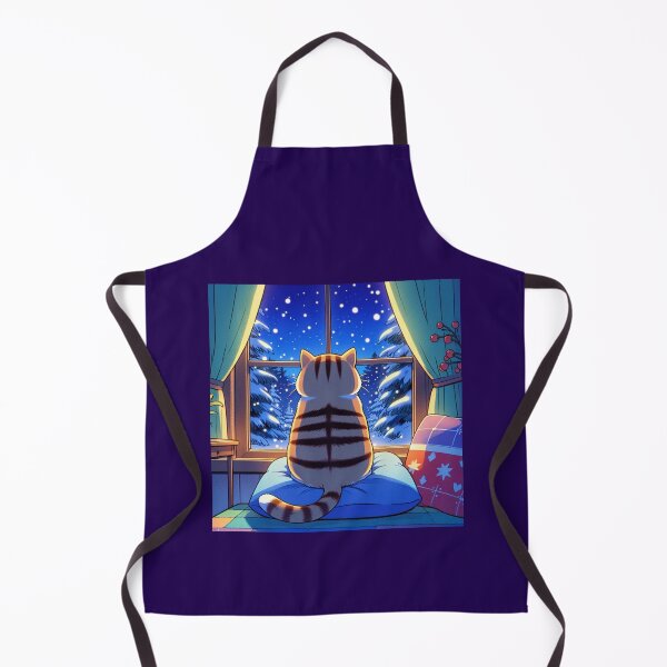 Item preview, Christmas tabby cat watching the snow fall designed and sold by BritishDelights.