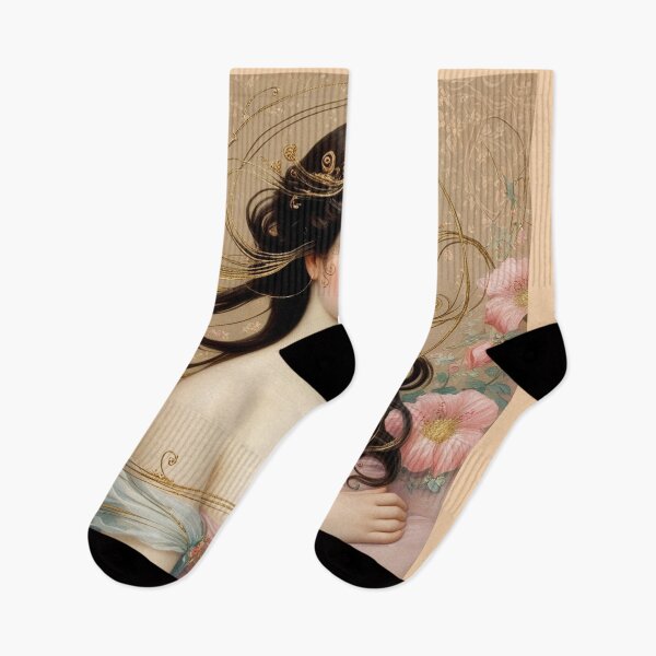 Item preview, Beautiful painting of an Art Nouveau Renaissance Impressionistic woman after Gustav Klimt designed and sold by Vintage Designs +.