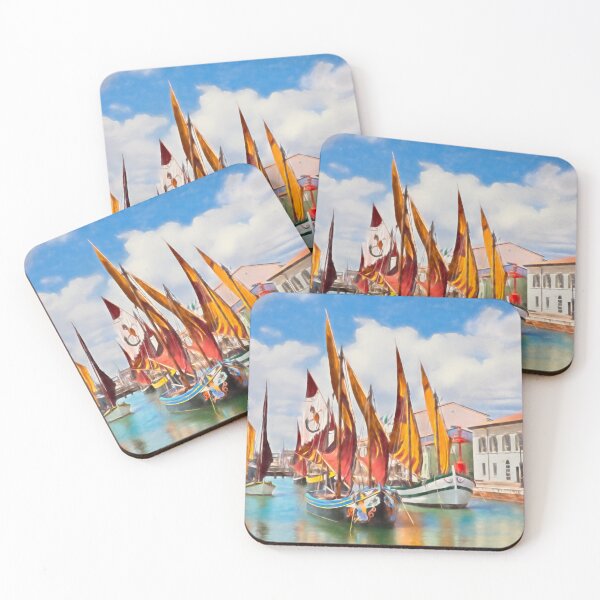 Item preview, Cesenatico, Emilia Romagna, Italy. Watercolor painting of the ancient fishing sailing boats designed and sold by Ermes.S.