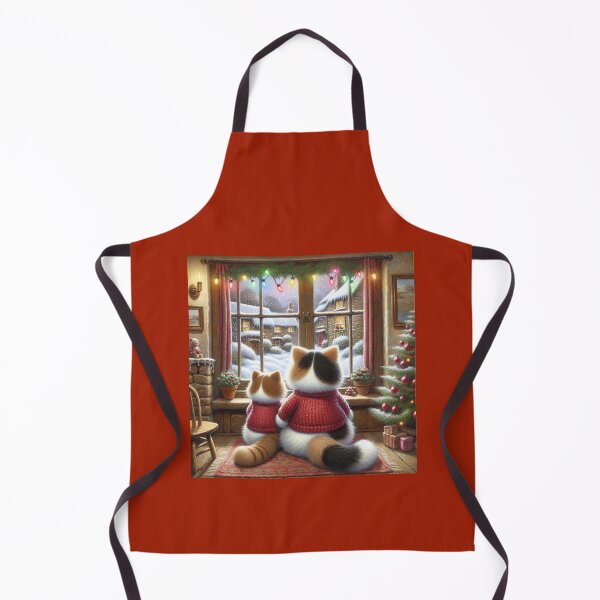 Item preview, Calico Christmas cats watching the snow fall designed and sold by BritishDelights.