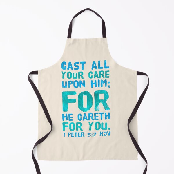 Item preview, KJV 1 Peter 5:7, Christian Bible Verse Typograph designed and sold by Our Bible Journey.
