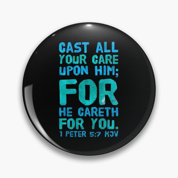 Item preview, KJV 1 Peter 5:7, Christian Bible Verse Typography designed and sold by Our Bible Journey.