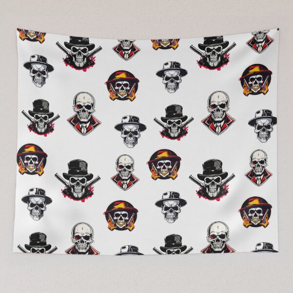 Item preview, Gangster Skull Mafia Boss Pattern 2 designed and sold by Tom-Johnson.