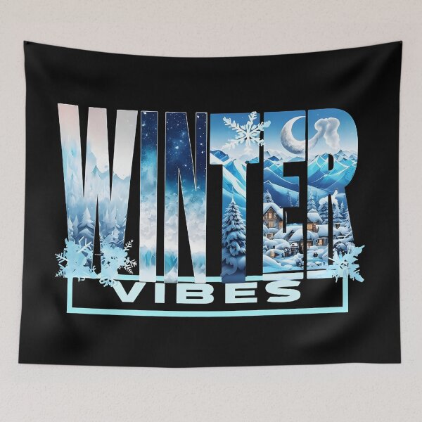 Item preview, Winter Vibes Scenic Typography designed and sold by TotemTrovia.