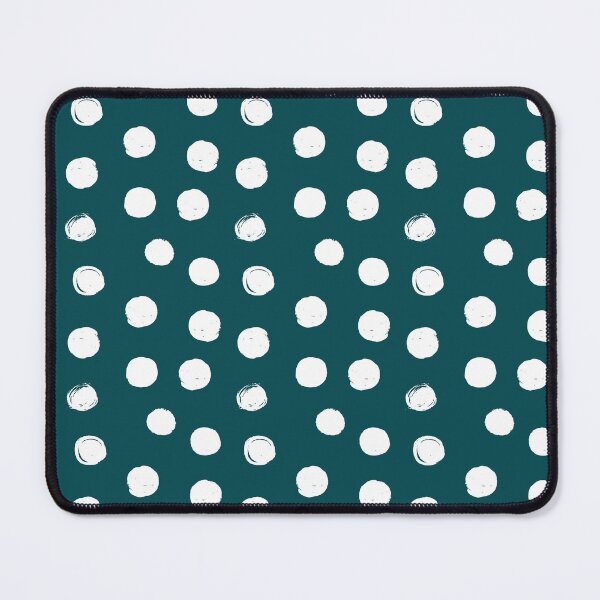 Item preview, White Round Brush Strokes Pattern on Teal Blue background designed and sold by seafoam12shop.