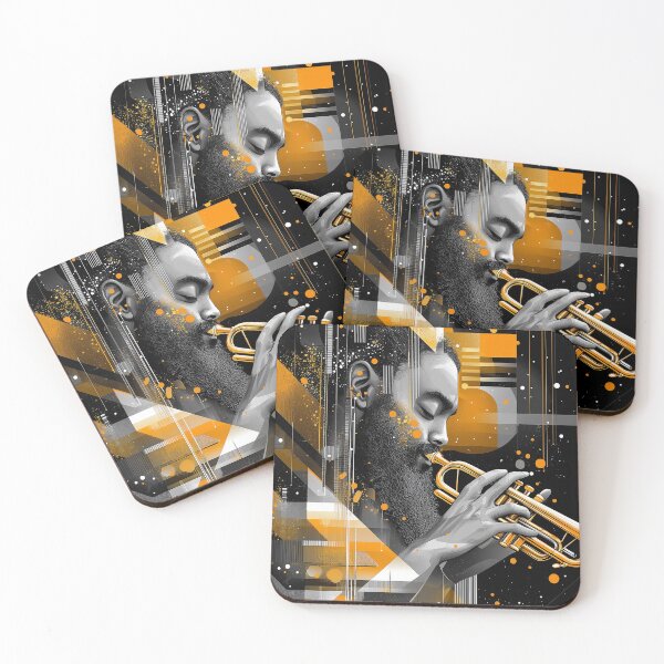 Item preview, Black man with a long beard playing trumpet designed and sold by alessionastro.