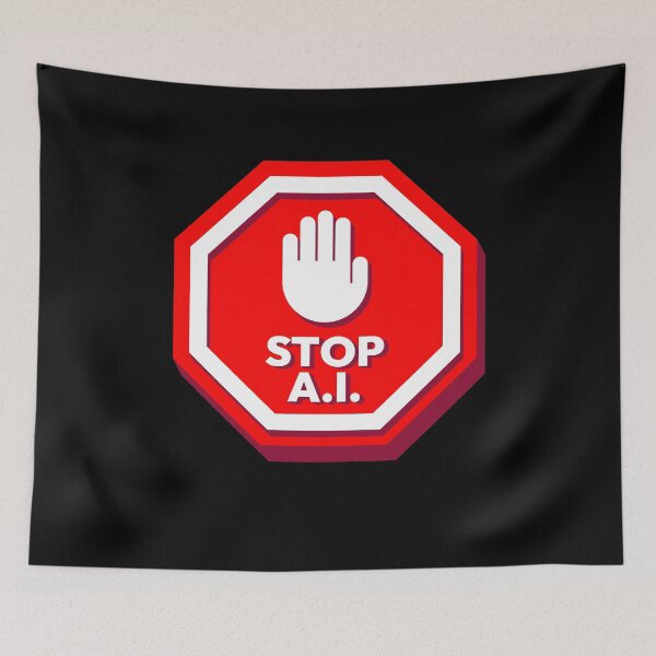 Item preview, Stop Ai Sign Against AI designed and sold by MooonTees.
