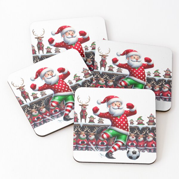 Item preview, Santa playing football designed and sold by VladisWorld.