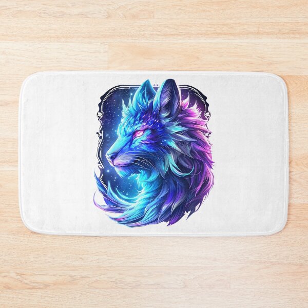 Item preview, Cosmic Lyran Feline - Vibrant Neon Fantasy Art designed and sold by MystiqSlav.