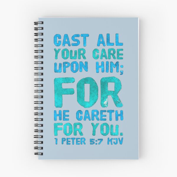 Item preview, KJV 1 Peter 5:7, Christian Bible Verse Typography designed and sold by Our Bible Journey.