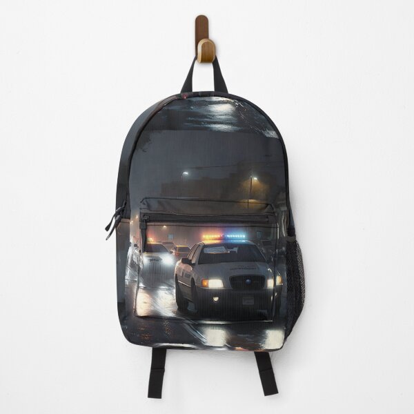 Item preview, Rainy Night Police Patrol in Urban Streets designed and sold by Amr Siam.