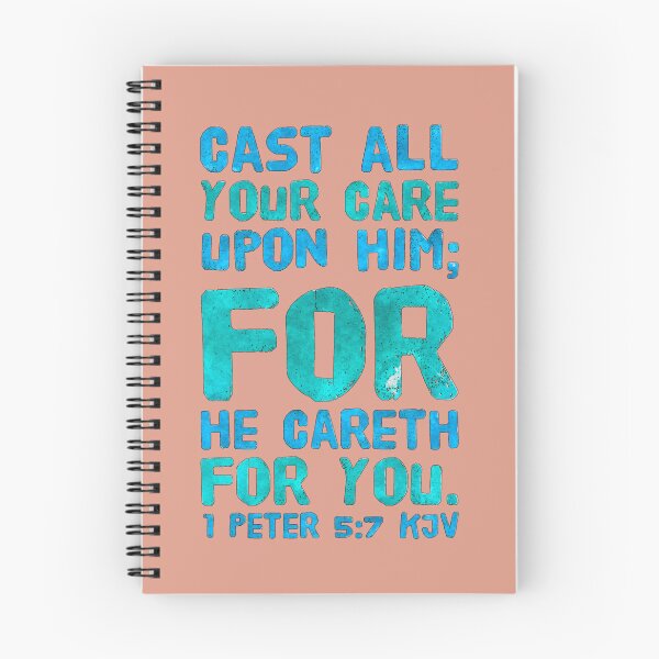 Item preview, KJV 1 Peter 5:7, Christian Bible Verse Typography designed and sold by Our Bible Journey.