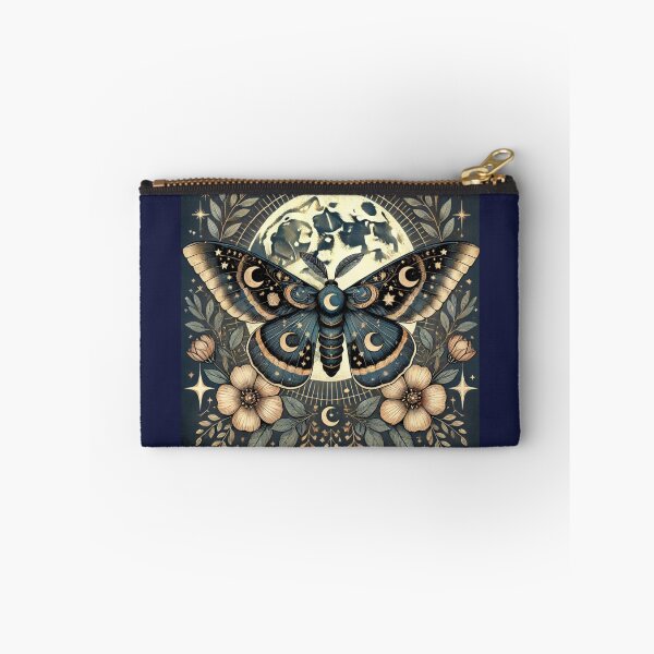 Item preview, Celestial Moth with Moon and Floral Design - Mystical Art Illustration for Apparel and Decor designed and sold by Negative Vibes Only.