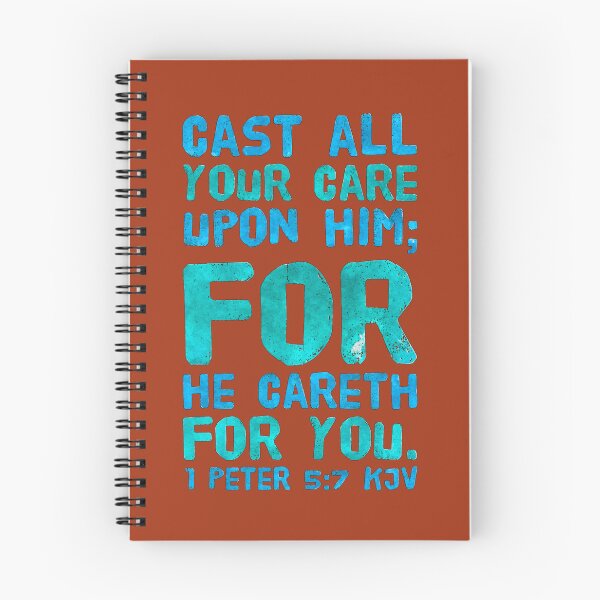 Item preview, KJV 1 Peter 5:7, Christian Bible Verse Typography designed and sold by Our Bible Journey.