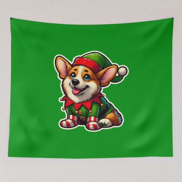 Item preview, Corgi Xmas elf gift designed and sold by ThisDress.