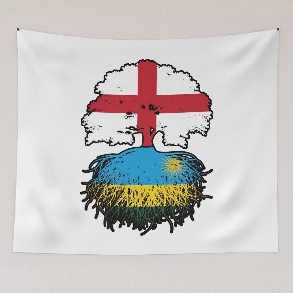 Item preview, Rwanda Rwandan English England Tree Roots Flag designed and sold by FlagX.
