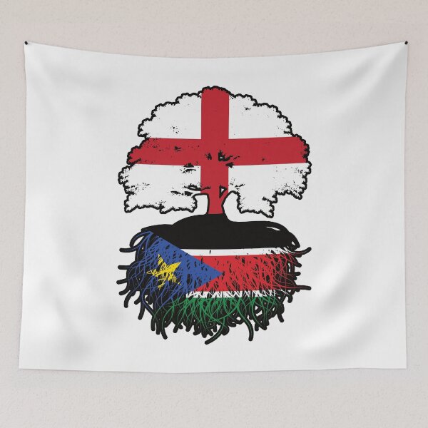 Item preview, South Sudan South Sudanese English England Tree Roots Flag designed and sold by FlagX.