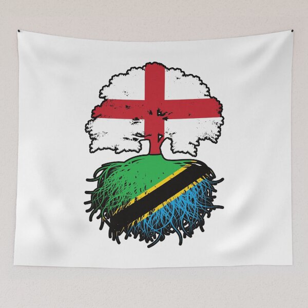 Item preview, Tanzania Tanzanian English England Tree Roots Flag designed and sold by FlagX.