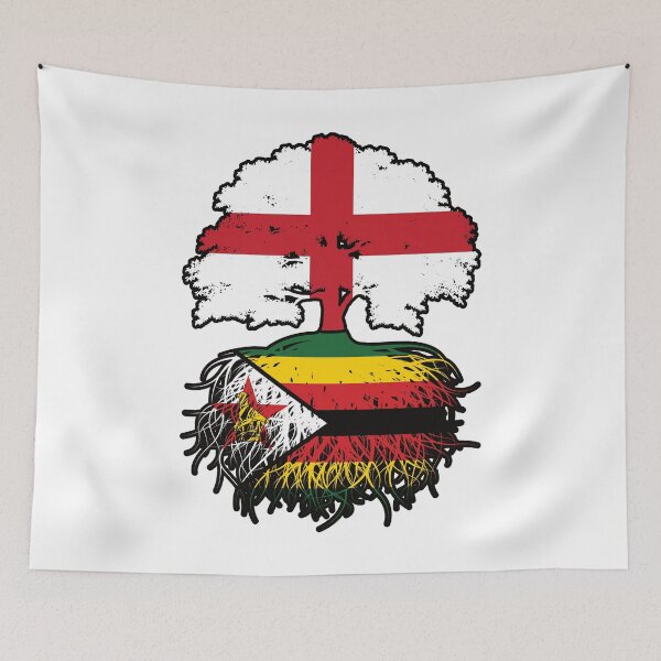 Item preview, Zimbabwe Zimbabwean English England Tree Roots Flag designed and sold by FlagX.