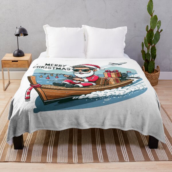 Item preview, Santa Riding a Long-Tail Boat in Thailand designed and sold by CeammiShop.