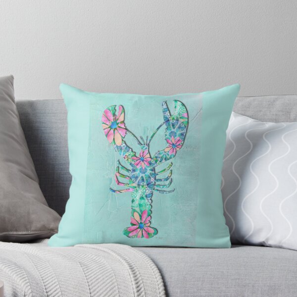Item preview, Dancing Daisies Lobster Beach Art 1 On Light Blue designed and sold by Sharon Cummings Art.