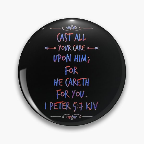Item preview, KJV 1 Peter 5:7, Christian Bible Verse Typography designed and sold by Our Bible Journey.
