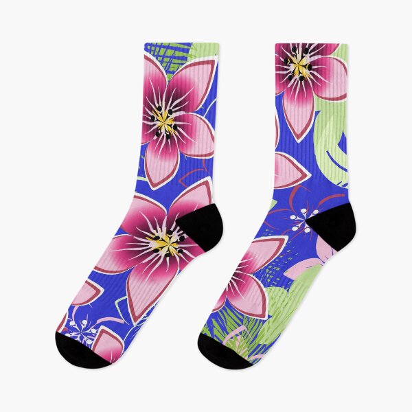 Item preview, Pink Hawaiian Blossom On Royal Blue Background designed and sold by Sharon Schwalbe.