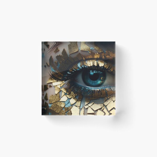 Item preview, Luxurious Vision: Woman's Eye with Gold Leaf Accents designed and sold by anytka.