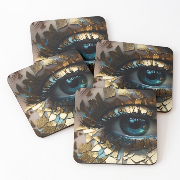 Item preview, Luxurious Vision: Woman's Eye with Gold Leaf Accents designed and sold by anytka.
