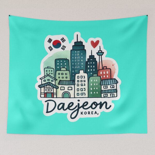 Item preview, Delicate Minimalist Daejeon Skyline Sticker, designed and sold by PaintMeWorld.
