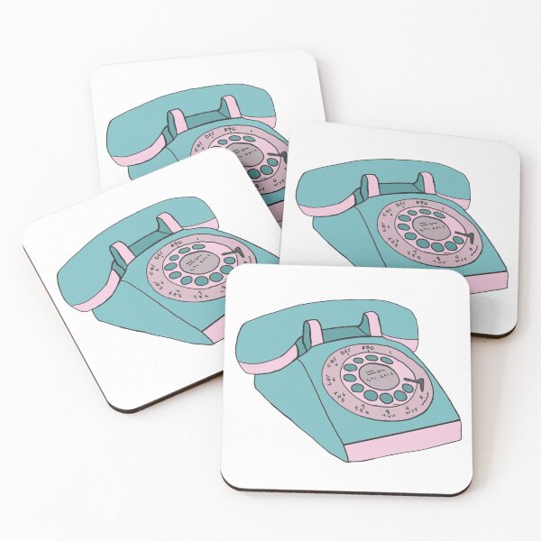 Item preview, Blue and Pink Retro Rotary Phone designed and sold by CreepingWillow.