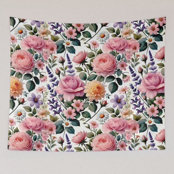 Item preview,  A vibrant, seamless floral pattern with a variety of flowers   designed and sold by S4Graphics.