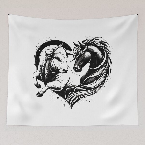 Item preview, bull heart and horse Camargue spirit designed and sold by jeanlouis11430.