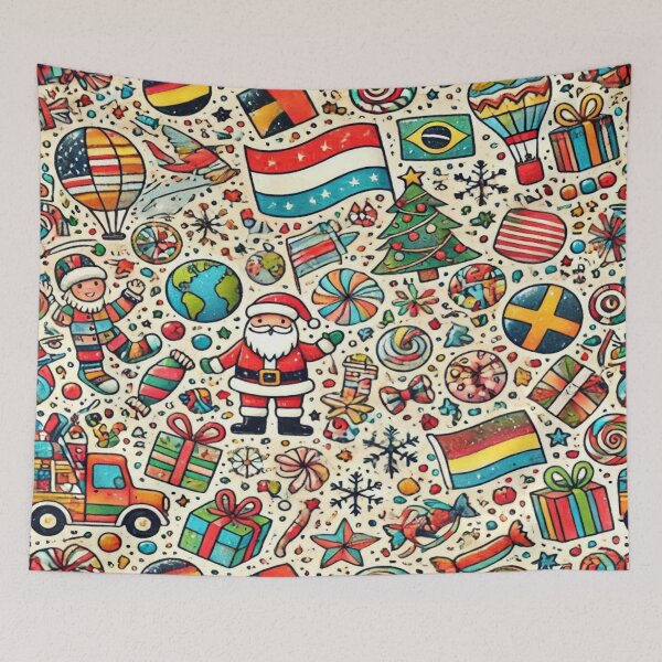 Item preview, Patchwork Flags and Snowflake Whimsy – Perfect Holiday Gift,Cadeau de vacances, Regalo de vacaciones, Festtagsgeschenk designed and sold by Imaginarium of Chaos falcon88 .