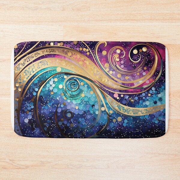 Item preview, Cosmic-inspired waves interlaced with stardust and glitter accents on a dark background. designed and sold by anytka.