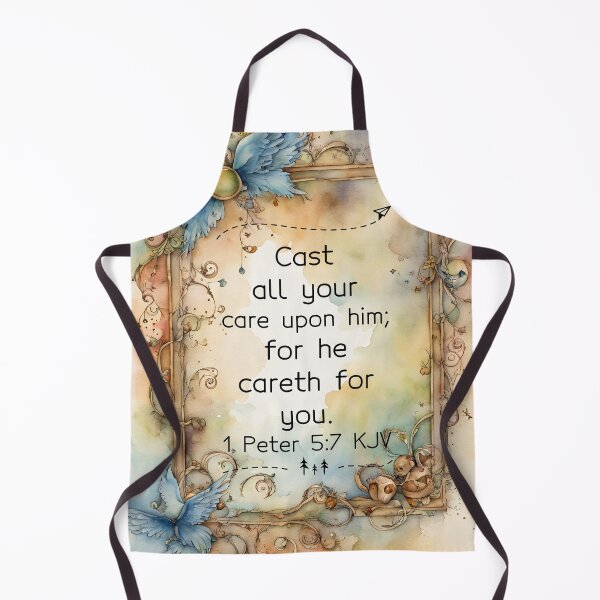 Item preview, KJV 1 Peter 5:7, Watercolor Christian Bible Verse for Anxiety designed and sold by Our Bible Journey.