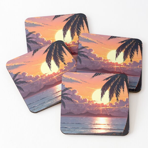 Item preview, palm trees on the beach sand - anime designed and sold by AA-designstore.