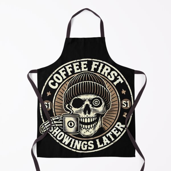Item preview, Coffee first, showings later skull design, Coffee Skull Real Estate designed and sold by dchom.