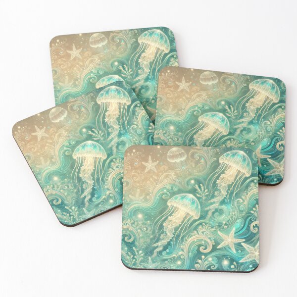 Item preview, Enchanted Jellyfish and Starfish: A Celestial Ocean Dance designed and sold by TeslaSt0re.