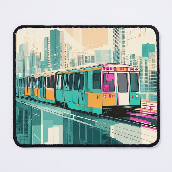 Item preview, Vibrant train zips through city designed and sold by anytka.