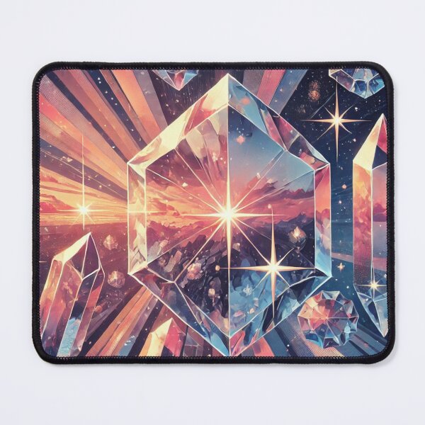 Item preview, Celestial Crystals in Radiant Sunrise: A Shimmering Spectrum of Cosmic Light designed and sold by TeslaSt0re.