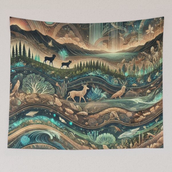Item preview, Layered Ecosystems of Life: A Breathtaking Interplay of Nature’s Realms designed and sold by TeslaSt0re.