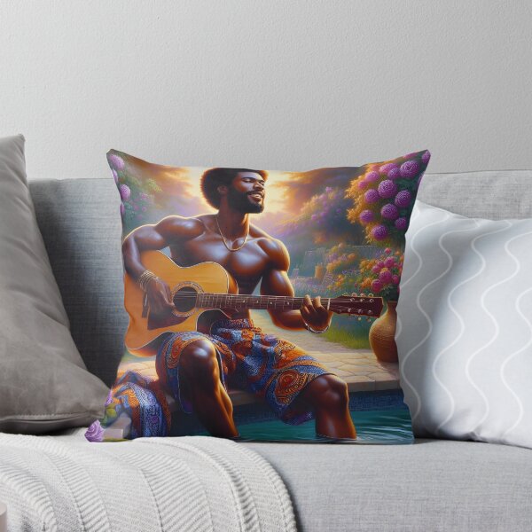Item preview, A handsome African man playing a guitar in a pool.  designed and sold by Mchimeziri.