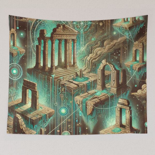 Item preview, Floating Temples of the Ancients: Mystical Ruins Suspended in a Celestial Sky designed and sold by TeslaSt0re.