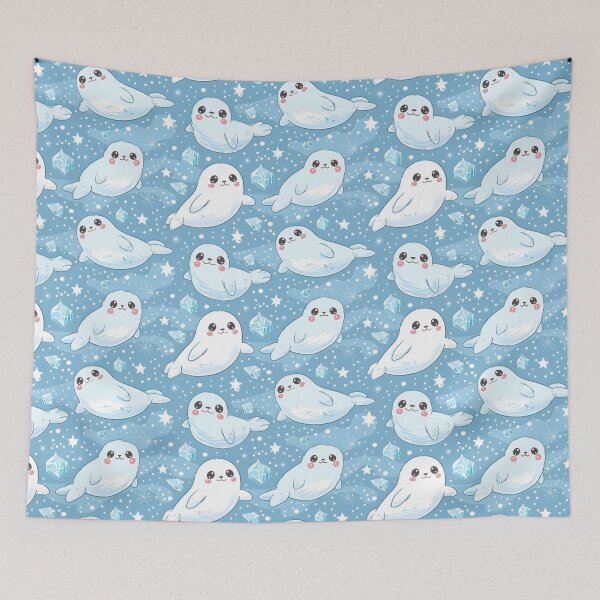 Item preview, Seal Blue Stars Pattern designed and sold by palaco210.