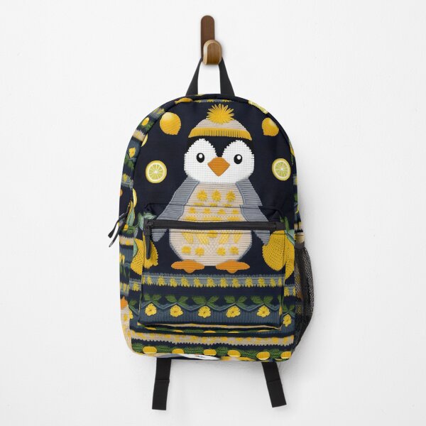 Item preview, Penguin Embroidery with Lemons designed and sold by Ciervo Primavera.